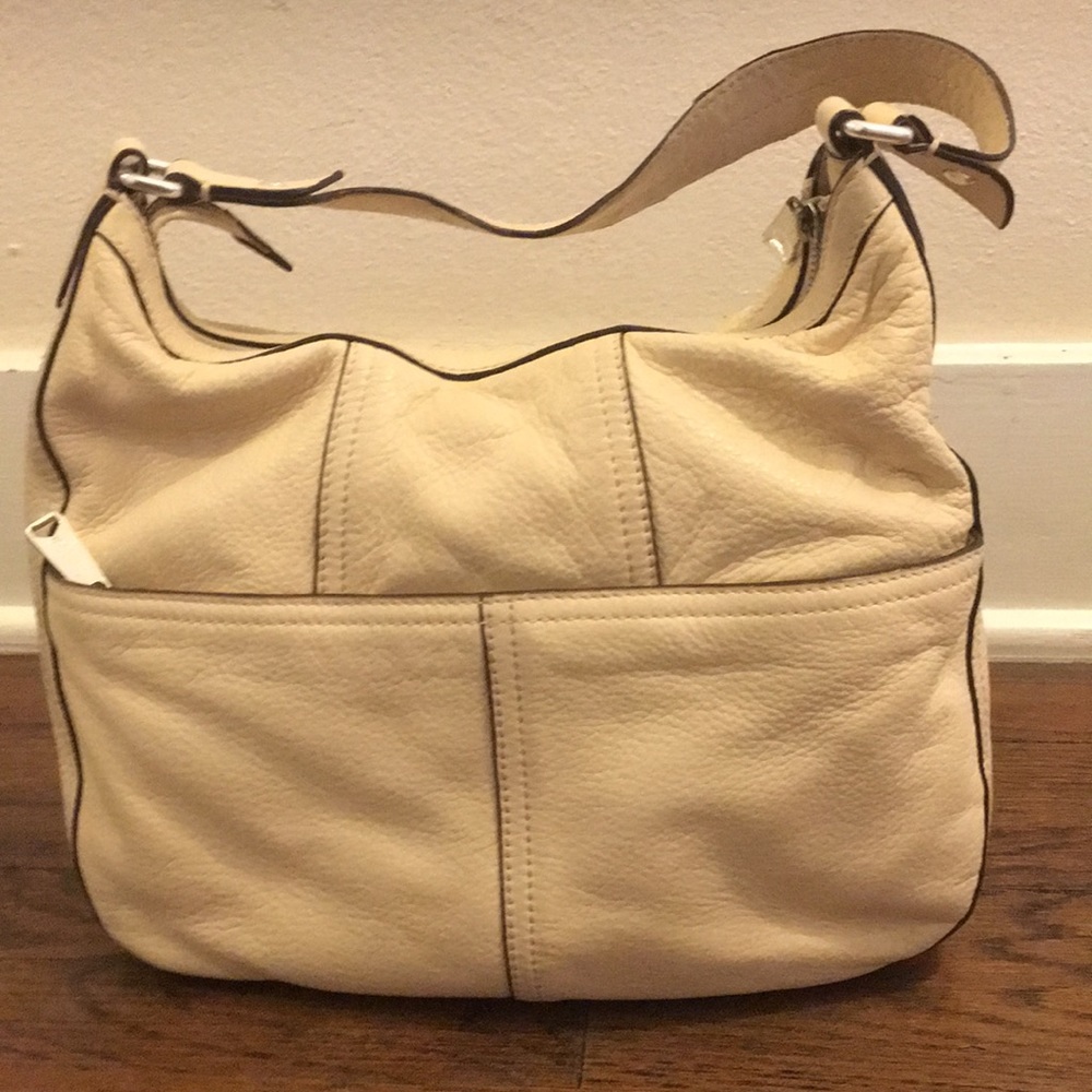 Ralph Lauren Ivory Leather Hobo Handbag EUC - Picture 2 of 7